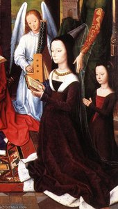The Donne Triptych (detail 5) - (central Panel) — Memling, Hans