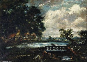 Study For The Leaping Horse (view On The Stour) — John Constable, Romantic Landscape Painting