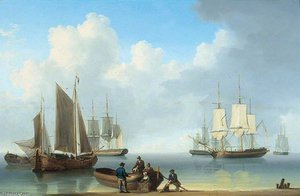 Sailing Ships Off The Coast — William Anderson, Contemporary Realism