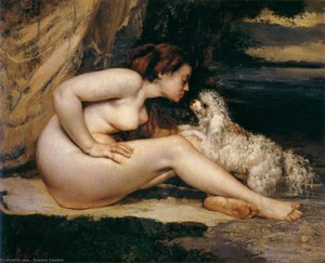 Nude Woman With Dog — Gustave Courbet, Realism