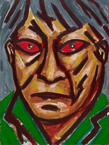 Self Portrait With Red Eyes — Yong Sun Suh Or Seo Young-sun, Contemporary Realism