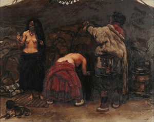 Tibet Series: Women Washing Their Hair — Chen Danqing