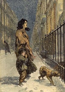 The Homeless Poor, Mother And Child With Dog — John Gilbert