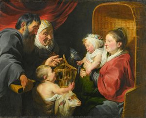 The Virgin And Child With St. John And His Parents — Jacob Jordaens