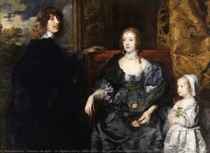 Sir Algernon Percy (1602–1668), 10th Earl Of Northumberland, Kg, His First Wife Lady Anne Cecil (d.1637), And Their Eldest Daughter, Lady Catherine Percy (1630–1638) — Sir Anthony Van Dyck, Baroque