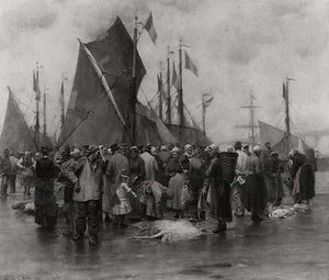 Fishing Boats on Shore, (painting)