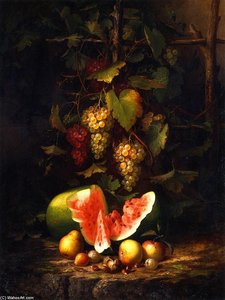 Still Life With Grapes And Watermelon — Paul Lacroix