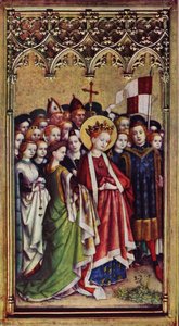 Hl. Ursula Mit Gefährten (the Dombild Altarpiece, Left Wing) — Stefan Lochner