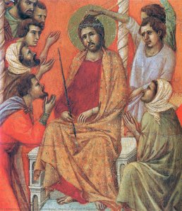 Mockery Of Christ (fragment) — Duccio Di Buoninsegna, Proto Renaissance
