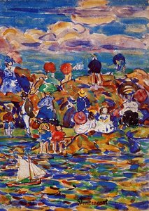 Beach, St. Malo — Maurice Brazil Prendergast