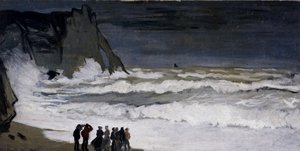 Rough Sea At Etretat — Claude Monet, Impressionist Landscape