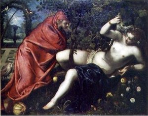 Angelica And The Hermit — Jacopo Tintoretto, Baroque Drama Light