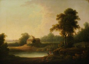 Landscape with a Cottage beside a Pond
