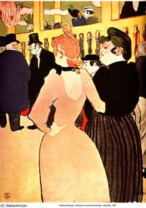 At The Moulin - Rouge, La Goulue With Her Sister — Henri De Toulouse-lautrec