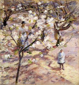 Blossoms At Giverny — Theodore Robinson