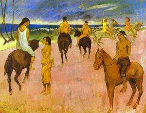 Horsemen On The Beach — Eugène Henri Paul Gauguin