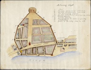 John Miller Plan Of Albany In 1695 — James Eights (1798-1882) After John Miller