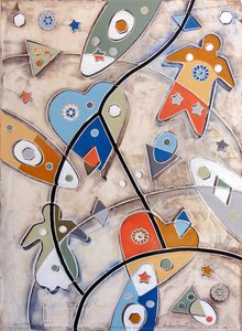 Rediscovered Love, , Oil And Henna On Bas-relief In Plaster On Canvas (70 X 50 Cm) (2015) — Andrea Benetti