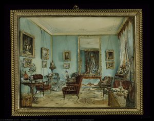 Interior Scene, Woman Who Reads A Newspaper — Rudolf Von Alt, Realism