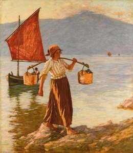 Fetching Water From Lake Garda — Henry Herbert La Thangue, Impressionism
