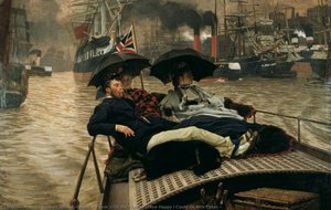 On The Thames (how Happy I Could Be With Either ) — Jacques Joseph (james ) Tissot