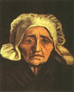 Head Of An Old Peasant Woman With White Cap — Vincent Willem Van Gogh, Post-impressionism