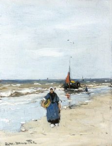 Vissersvrouw Op Het Strand Van Katwijk — Gerhard Morgenstjerne Munthe