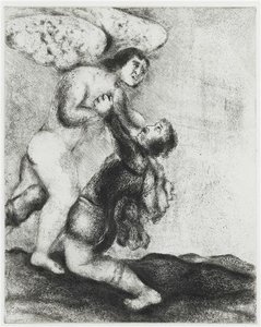 Jacob Wrestling With The Angel (genesis, Xxxii, 24 30) — Marc Chagall