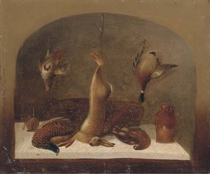 A Kitchen Still Life Within A Feigned Niche; And Another Similar — Benjamin Blake