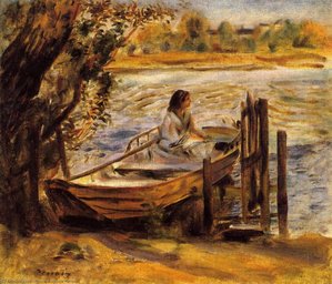 Young Woman In A Boat (also Known As Lise Trehot) — Pierre-auguste Renoir