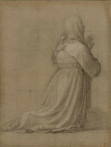 Woman Kneeling In Prayer, Seen From Behind (study For The Figure Of St Catherine) — Fra Bartolomeo, Renaissance