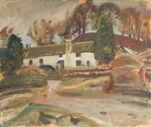 Cottages By A River — Sir Alfred James Munnings, Impressionism