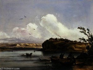 Mih-tutta-hankush, A Mandan Village — Karl Bodmer, Romanticism