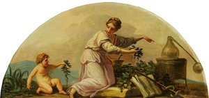 Putto With A Personification Of Chemistry — Antonio Zucchi