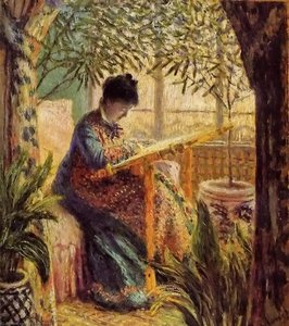 Camille Embroidering — Claude Monet