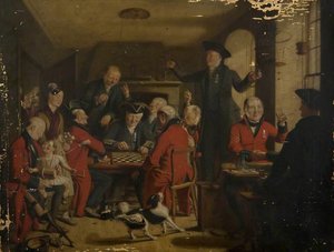The Friendly Contest Greenwich and Chelsea Pensioners Playing Draughts