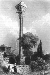 Column Of Marcian — William Henry Bartlett, Topographical Art