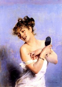 La Toilette (also Known As Young Woman In Déshabillé With A Mirror) — Giovanni Boldini, Impressionism