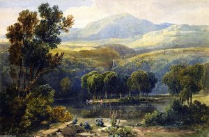 Lake Scene, North Wales — David Cox