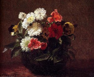 Flowers In A Clay Pot — Henri Fantin-latour