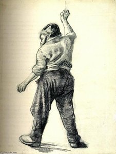 Standing Man Seen From The Back — Vincent Willem Van Gogh, Post-impressionism