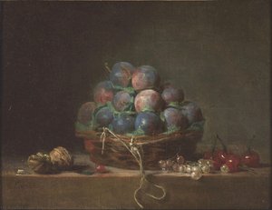 Basket Of Plums — Jean-baptiste-siméon Chardin