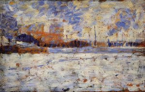 Snow Effect: Winter In The Suburbs — Georges Seurat, Neo-impressionism