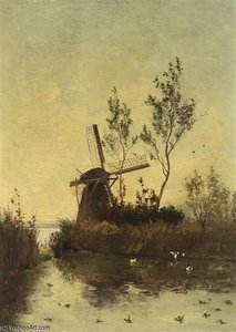 A Windmill At Dusk — Paul Joseph Constantine Gabriel