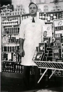 Henry Macrini In His Store At 1627 Avenue H, 1934 Or 1935, From The Corner Stores Of Galveston, Galveston County Cultural Arts Council — Betty Tichich