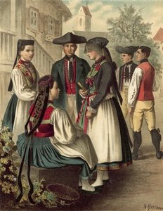 German Costume Wurtemberg Betzingen — Albert Kretschmer, Academic Illustration