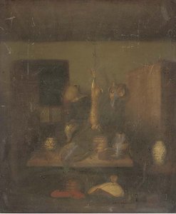 Game In A Larder; And A Hare With Other Game — Benjamin Blake