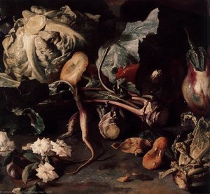Flowers, Fruit, And Poultry (detail) — Franz Werner Von Tamm