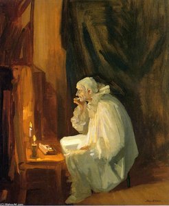 Clown Making Up — John French Sloan