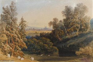 A Distant View Of Gloucester — George Fennel Robson